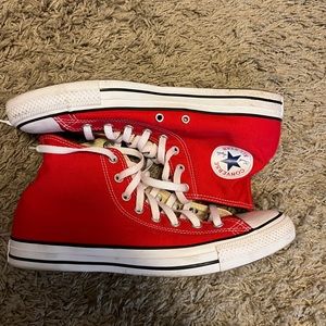 Red Chuck Taylor Converse All Star Classic High Top Shoes